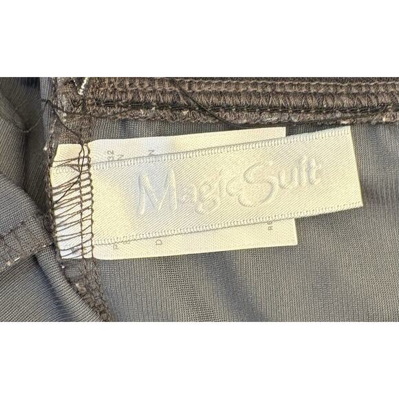 Magic Suit Gray One Piece Swimsuit Size 14 Runched Slimming - Picture 6 of 7